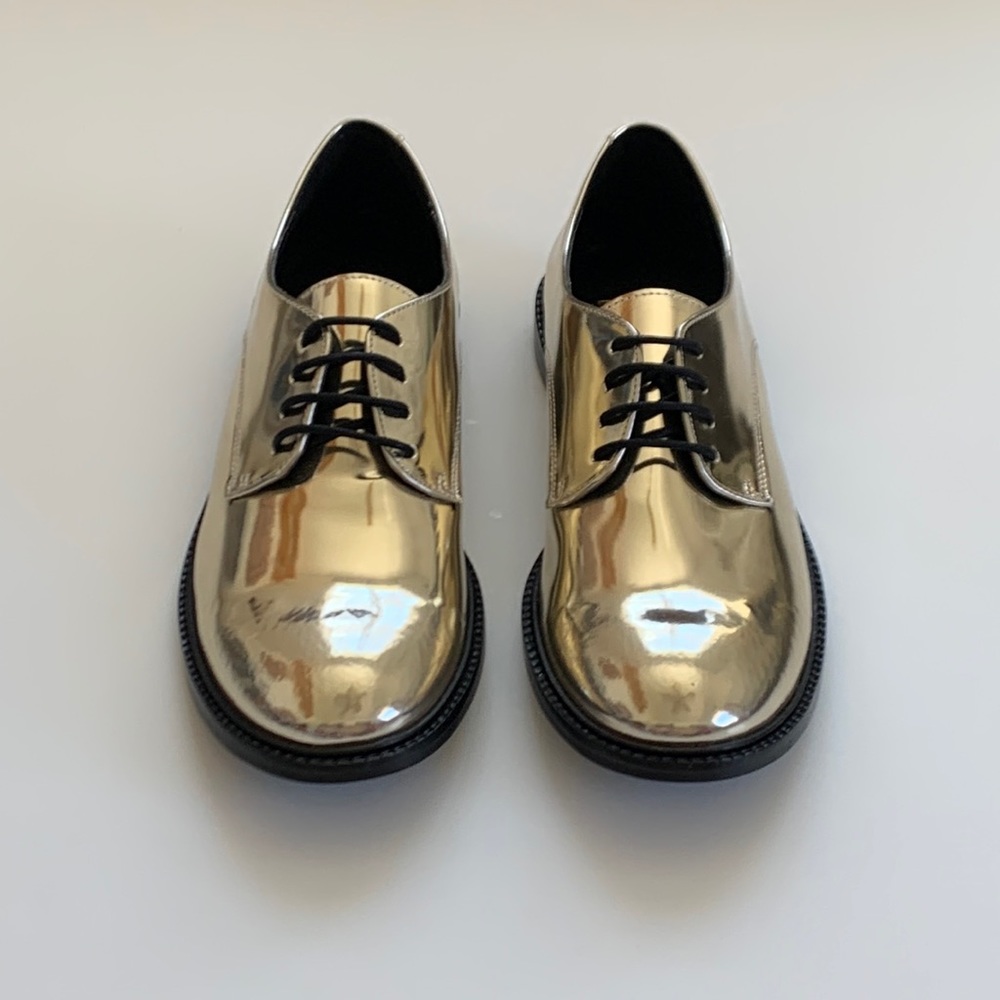 Bonton Adele Derby Shoes Gold Mirror 37EU NWOB